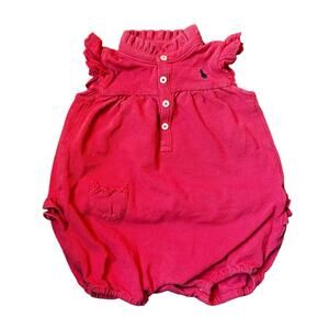 Ralph Lauren Girl's 9M One Piece Ruffled Bodysuit